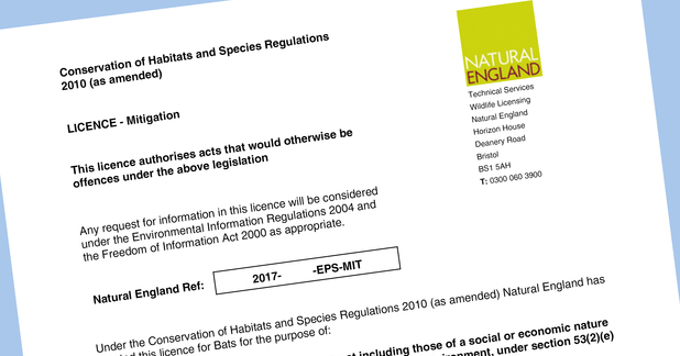 Natural England European Protected Species Mitigation Licence